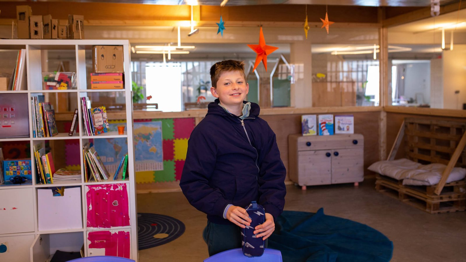 learnlife village hub learner in classroom